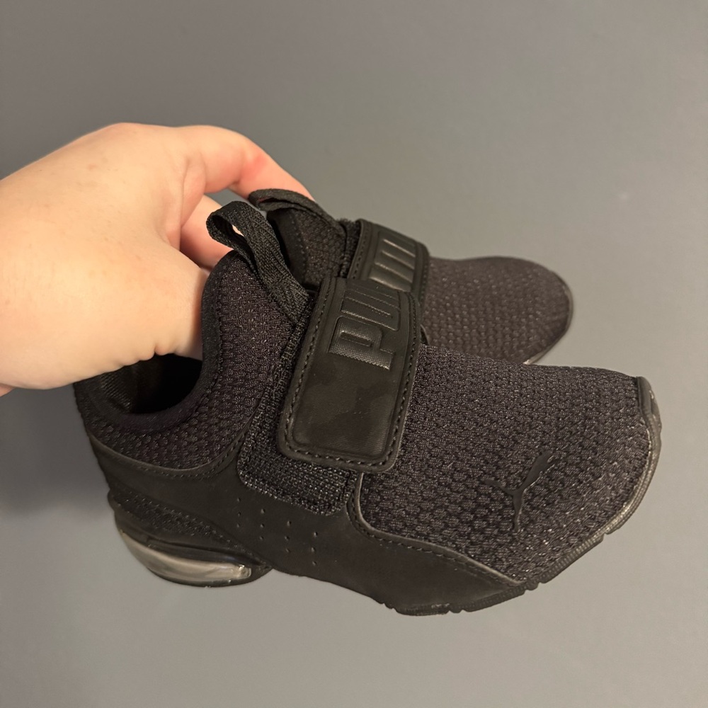 PUMA Kids Black Mesh Sneakers